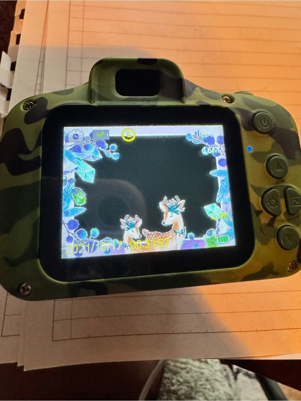 Dekker Kids Waterproof Camera - camo light and dark green with Clear Case.